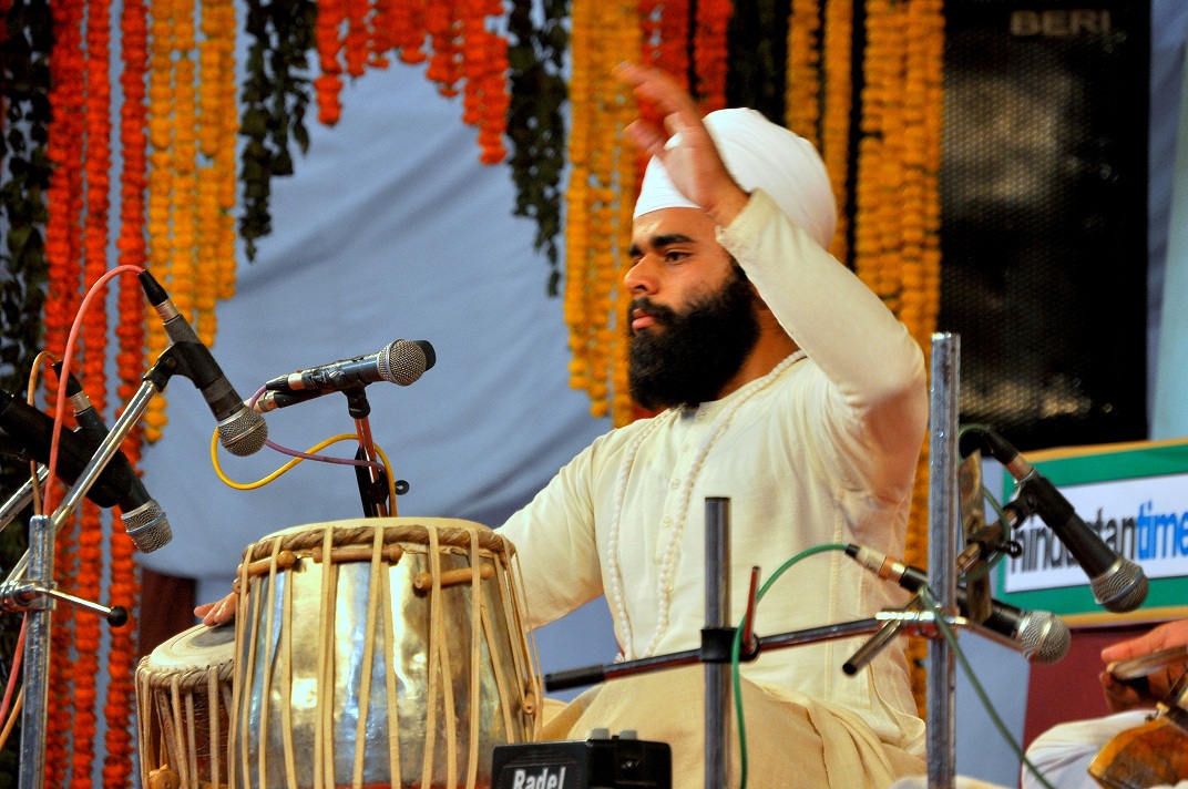 This picture was Captured during performance in harivallabh sangeet sammelan Jalandhar- Punjab by young exponent of Punjab Gharana/ Pakhawaj tradition of Jori in year 2011